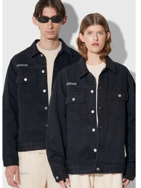 Pangaia Cropped Denim Button Jacket - Xs